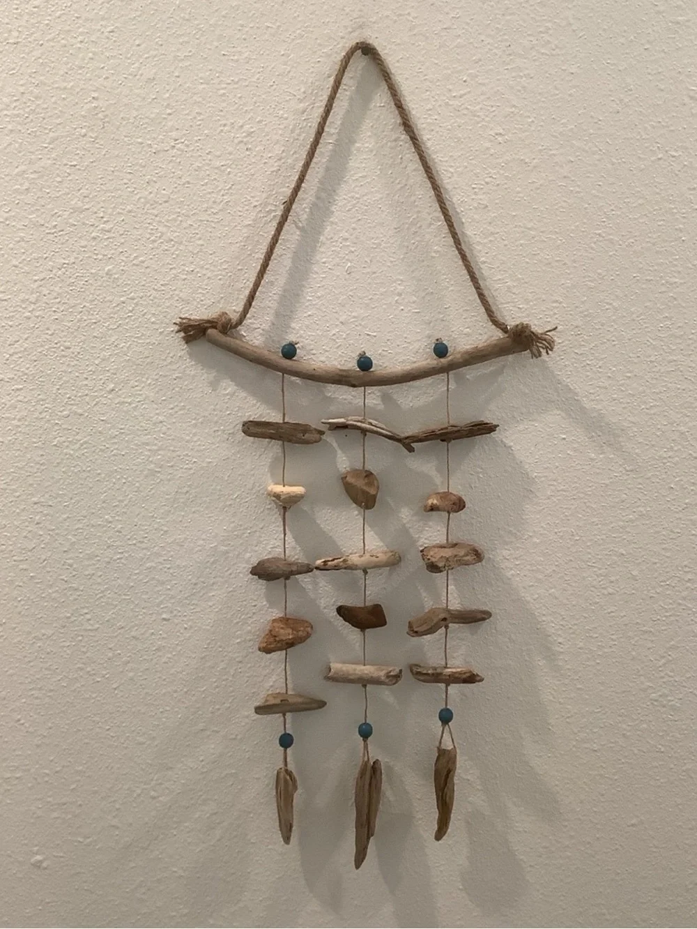 Driftwood Art, Driftwood Beaded Mobile, Driftwood Mobile, Coastal Decor - Picture 2 of 7